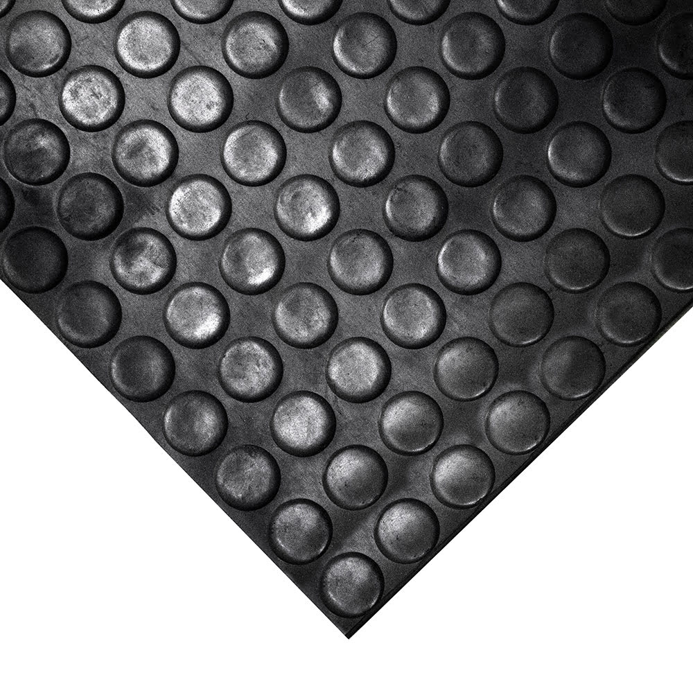 Suelo de Goma Círculos Negro | 1x10m | 3mm | Resistente alto tránsito | Taller
